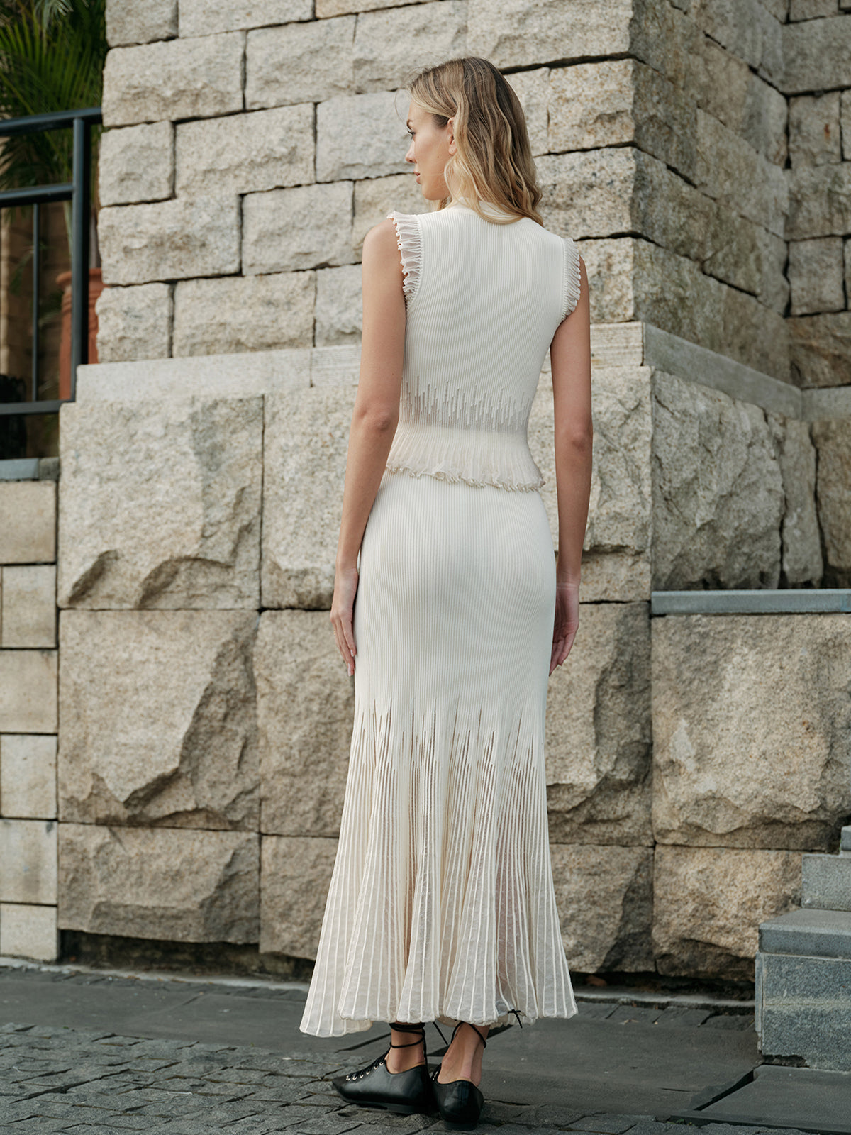 Wren Women's Pleated Skirt - close-up detail