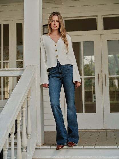 Noor Women's Cardigan - fabric and finish detail