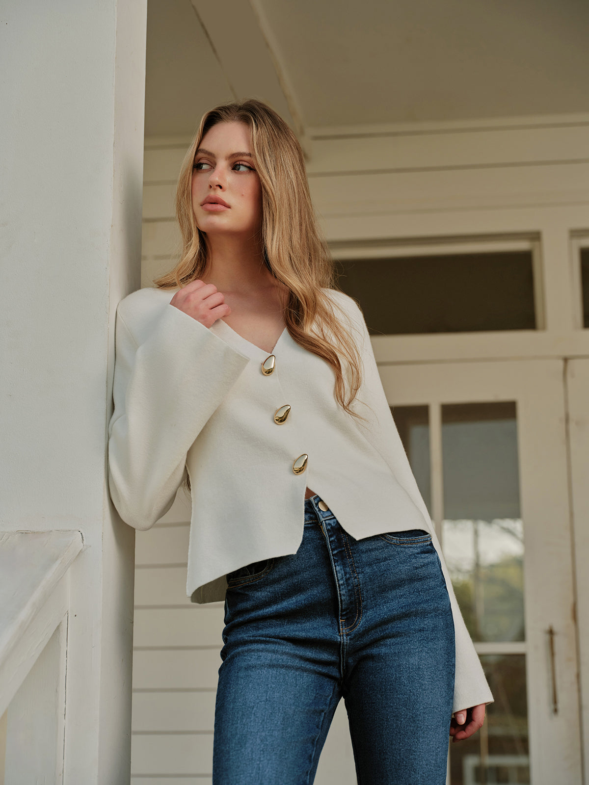 Noor Women's Cardigan - close-up detail