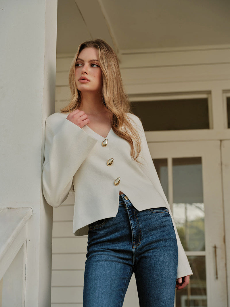 Noor Women's Cardigan - close-up detail