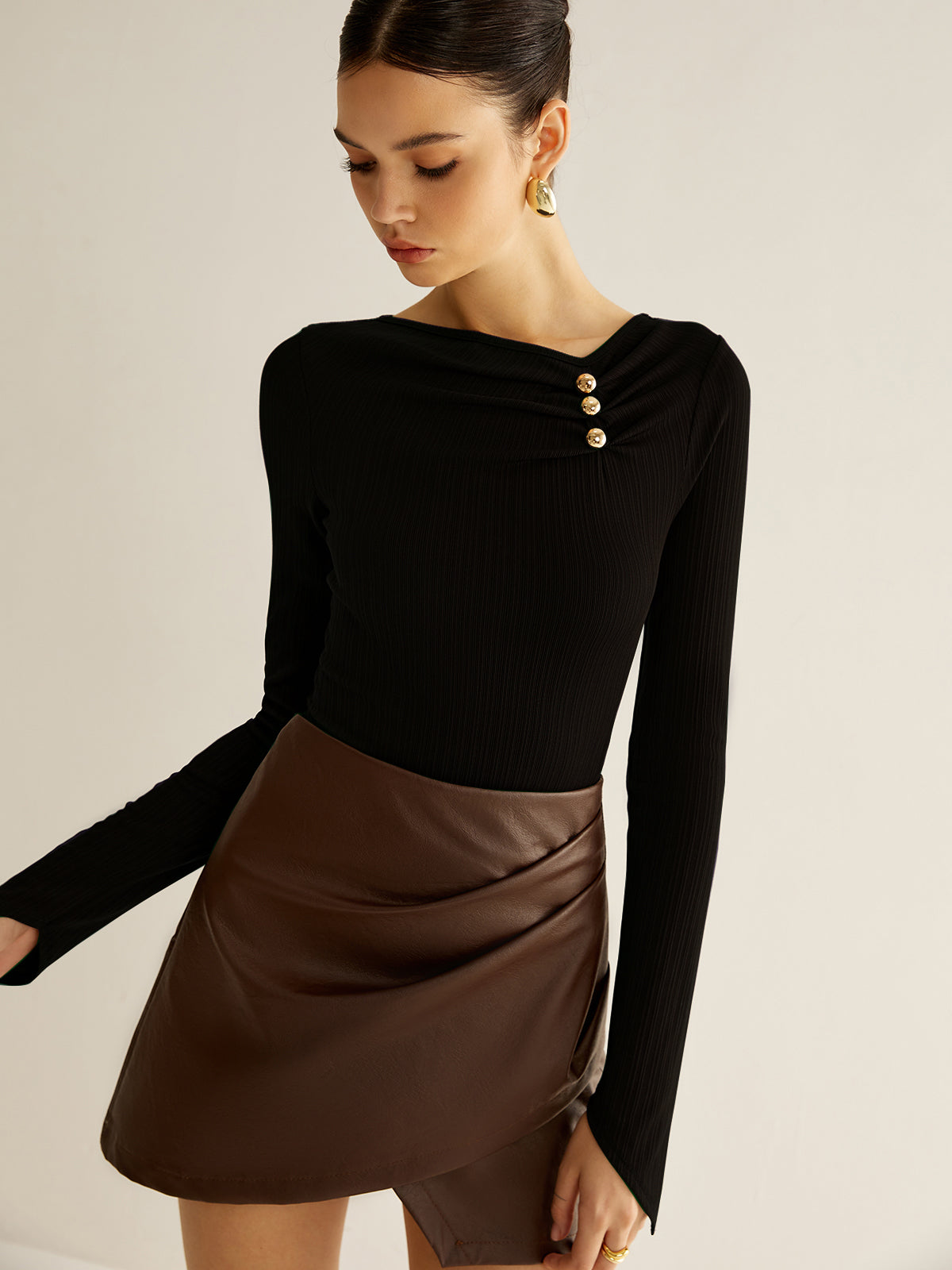 Fleur Women's Pleated Blouse - styled view