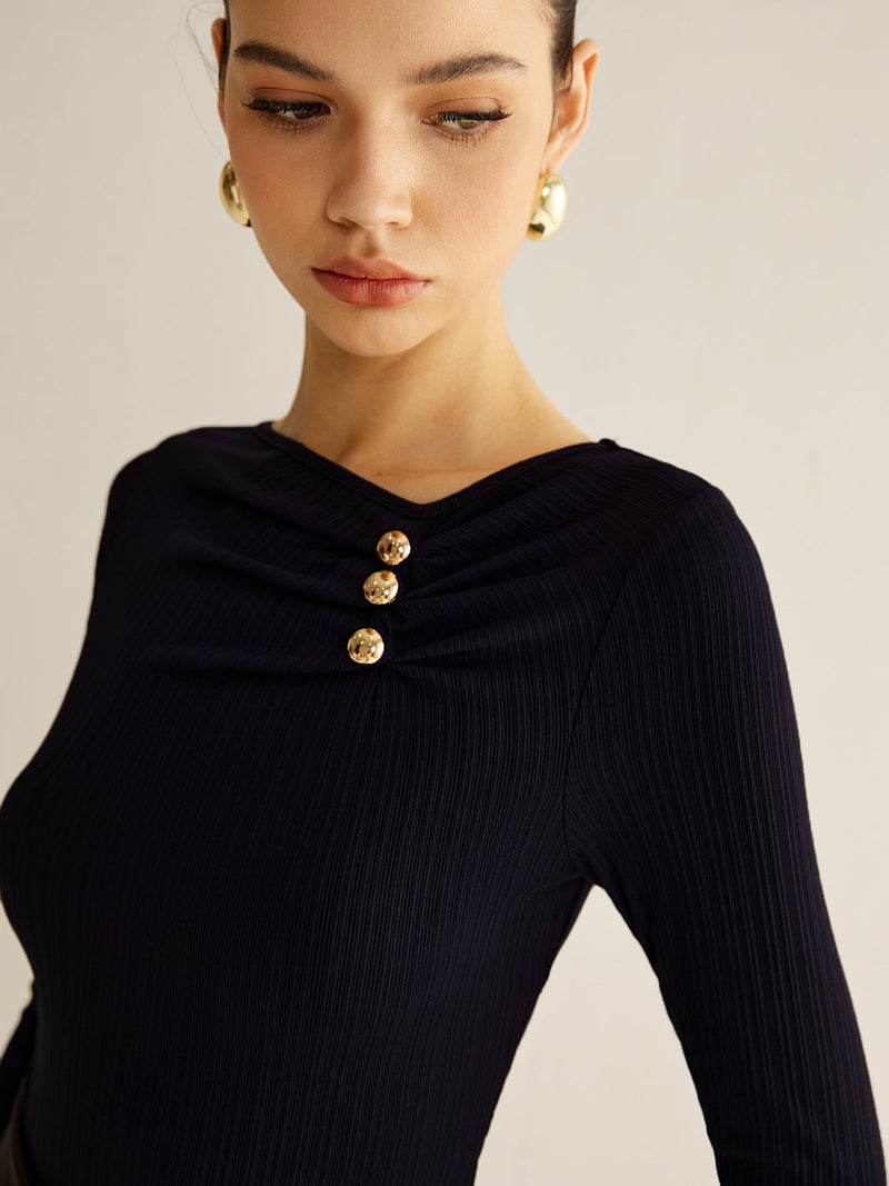 Fleur Women's Pleated Blouse - back view