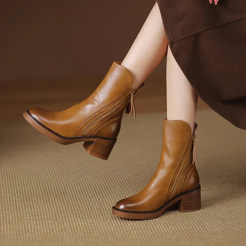 Talia Women's Block Heel Ankle Boots - front view