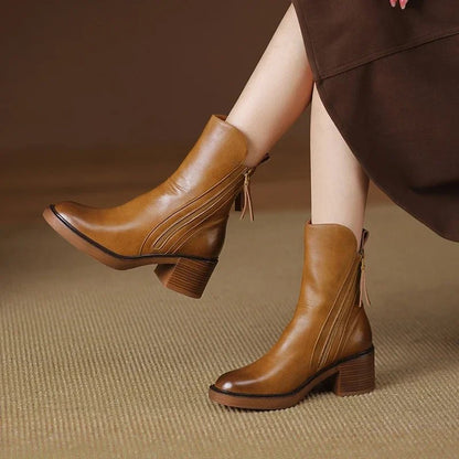 Talia Women's Block Heel Ankle Boots - front view
