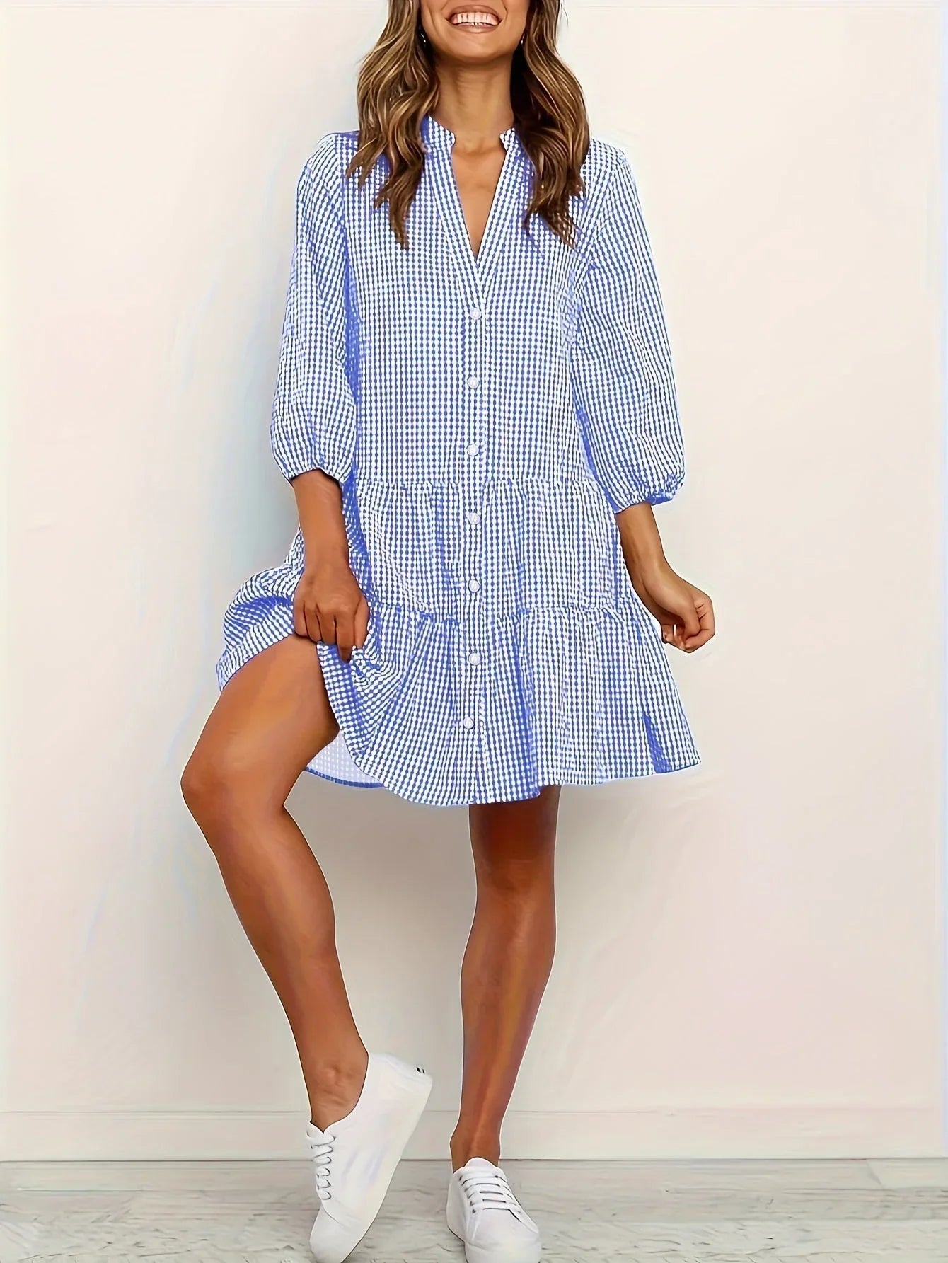 Rhea Women's Mini Dress - fabric and finish detail