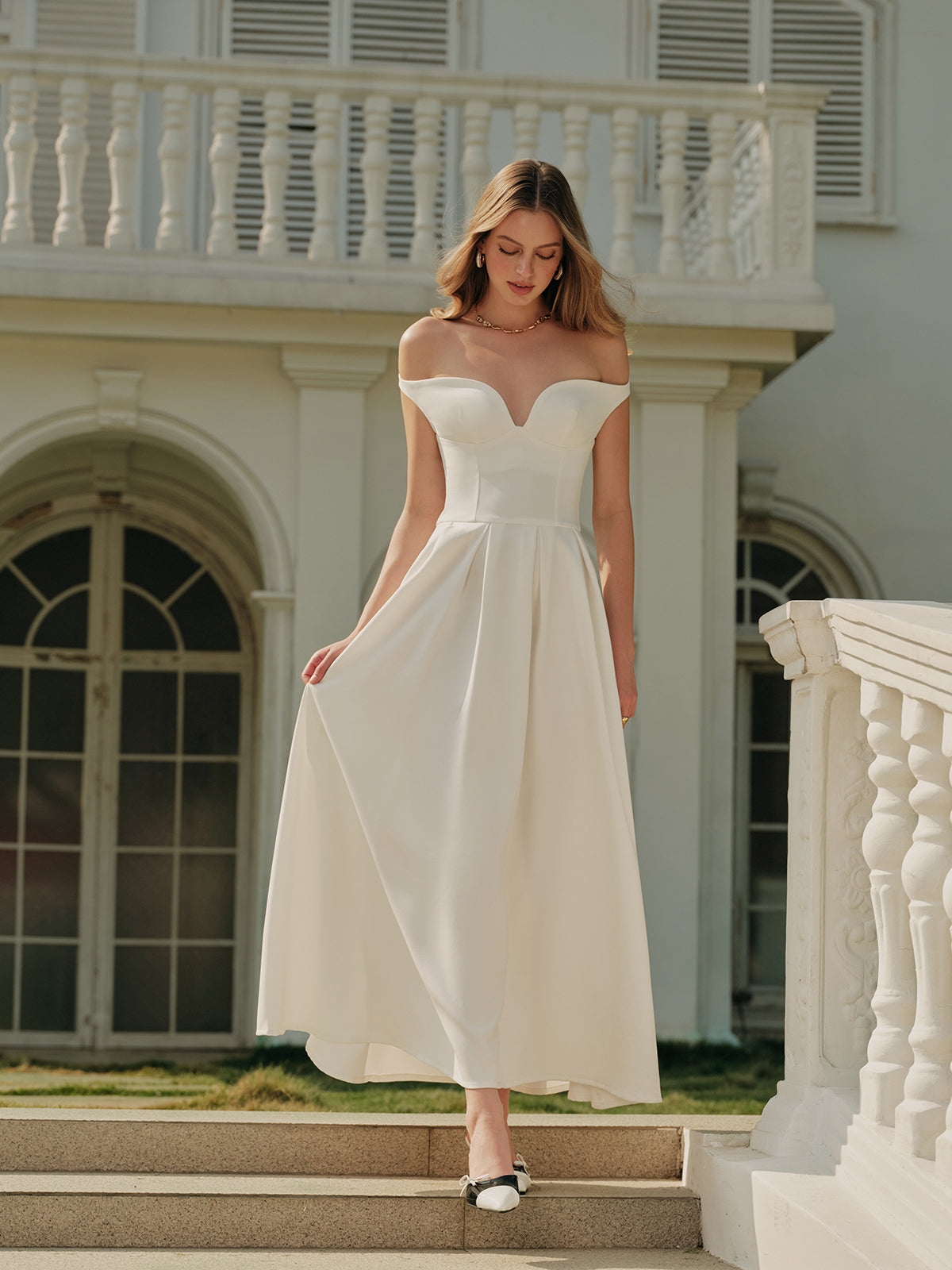 Juno Women's Pleated Dress - styled view