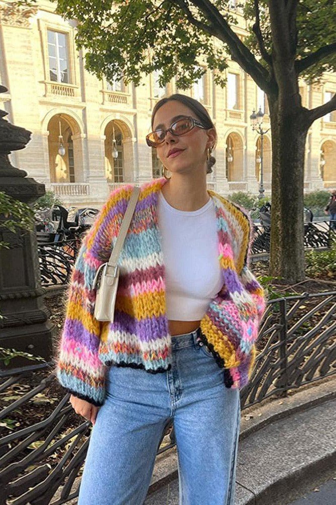 Edith Women's Striped Cardigan - styled view