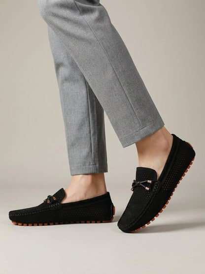 Silas Men's Suede Loafers - fabric and finish detail