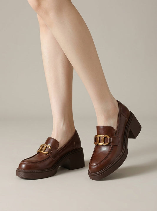 Camille Women's Platform Loafers - styled view