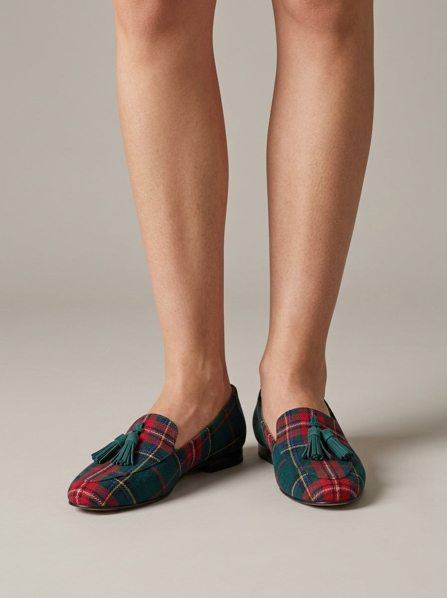 Astrid Women's Plaid Loafers - styled view