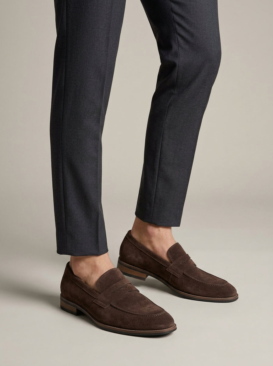 Tobias Men's Suede Loafers - fabric and finish detail