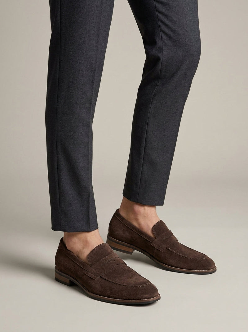 Tobias Men's Suede Loafers - fabric and finish detail