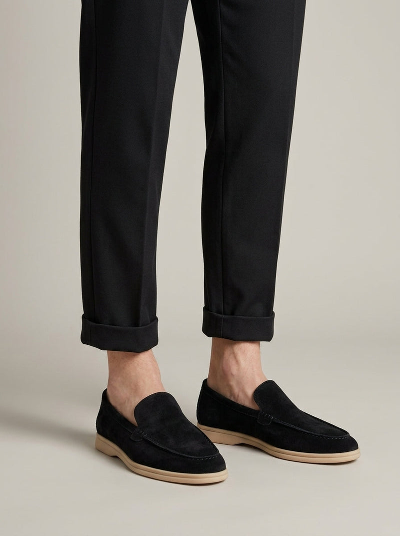 Ivor Men's Suede Loafers | Slip, Contrast, Slip-on