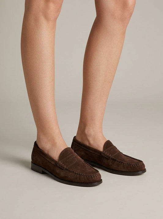 Talia Women's Suede Loafers - styled view