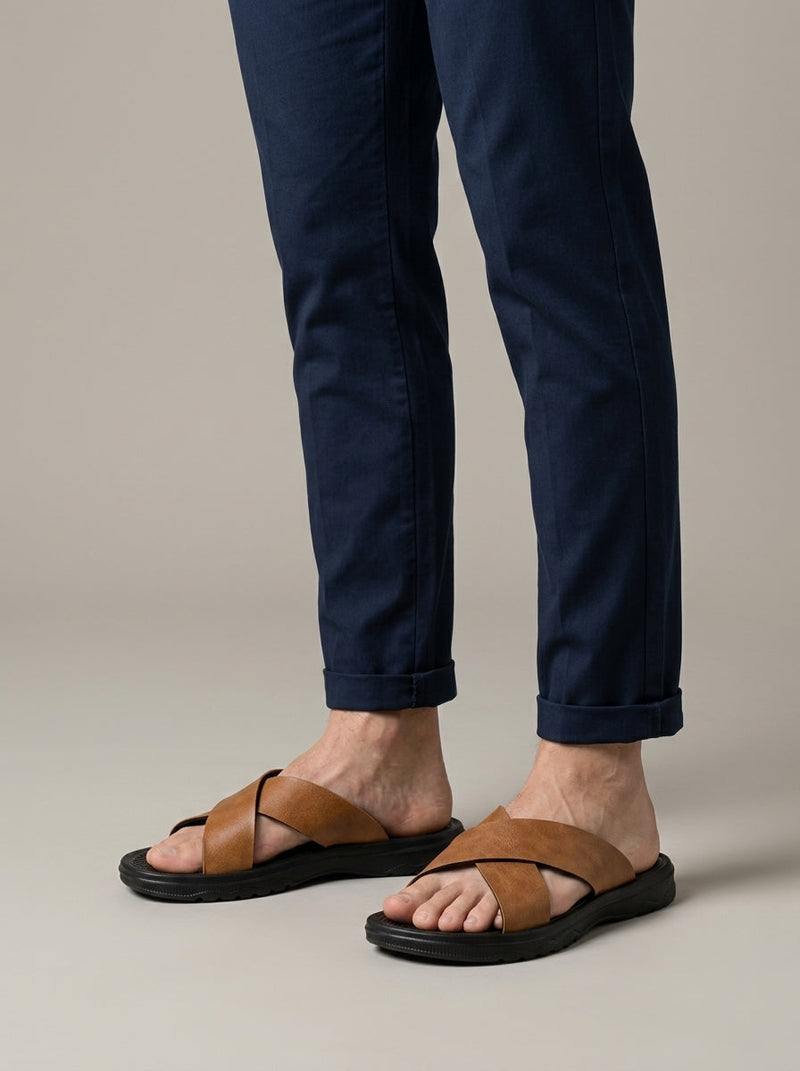 Flynn Men's Sandals | Leather, Flat, Open Toe