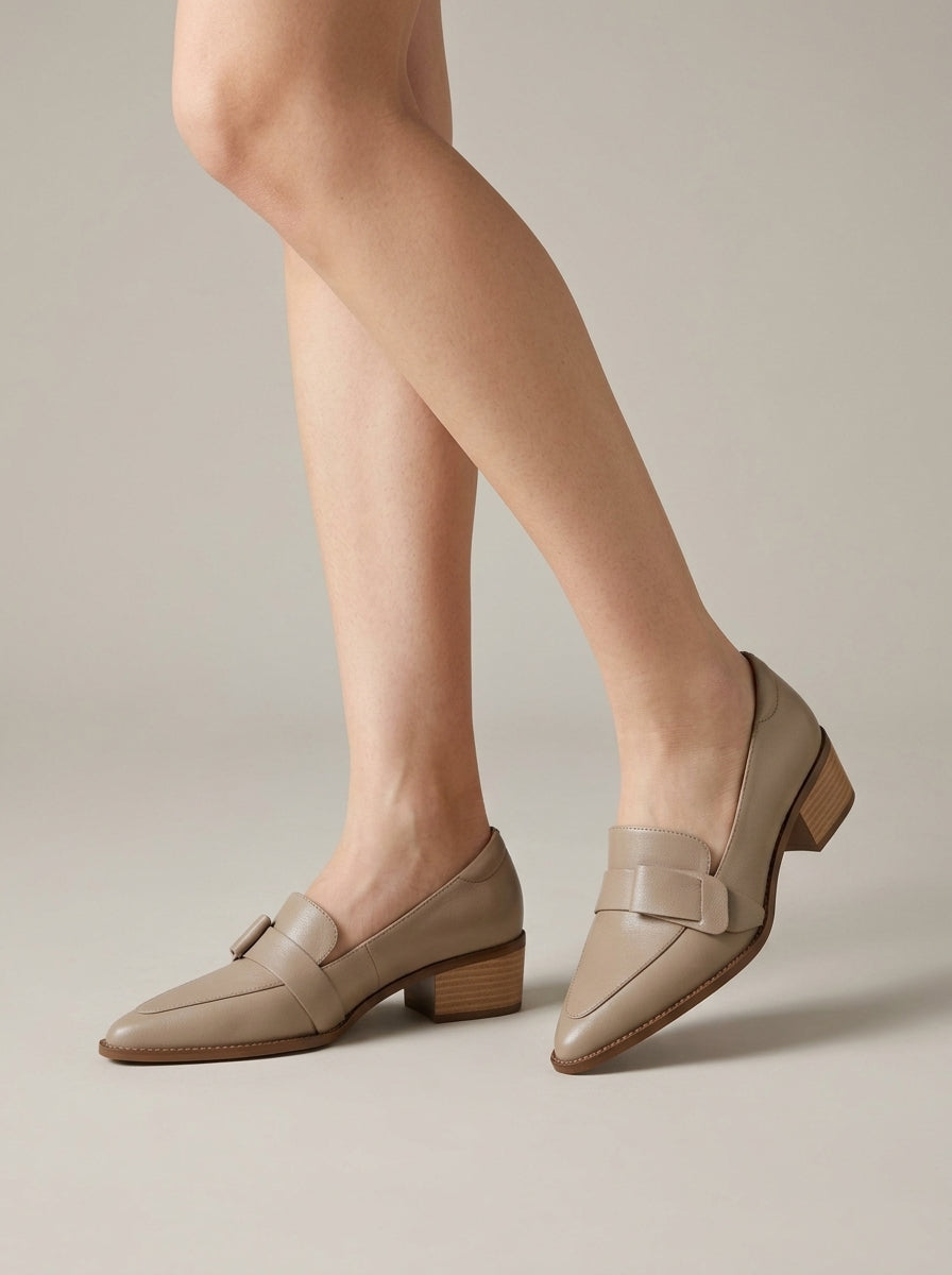 Bijou Women's Chunky Heel Loafers - front view