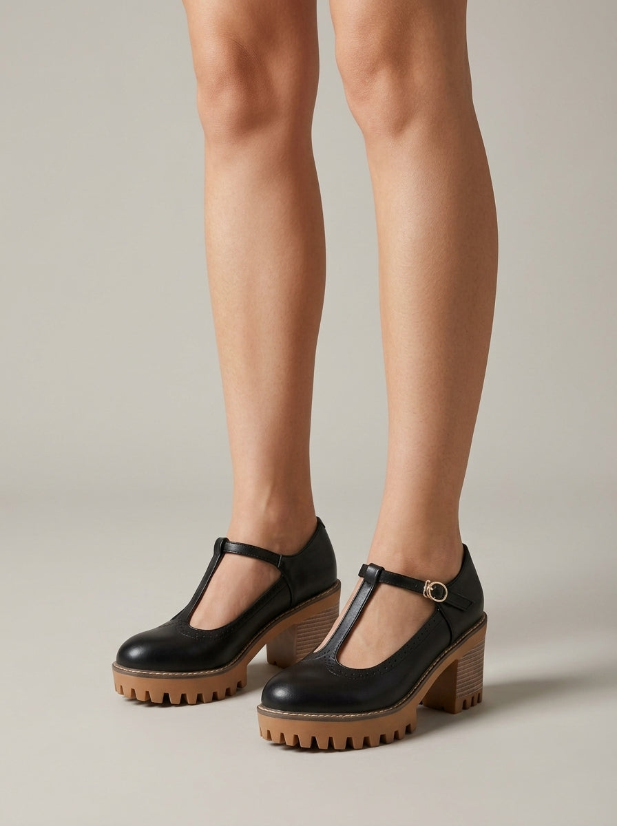Willa Women's Block Heel Oxfords - styled view