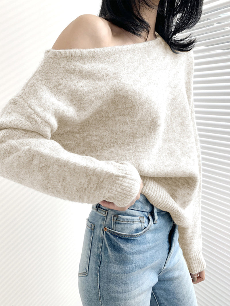 Vienna Women's Asymmetric Sweater - styled view