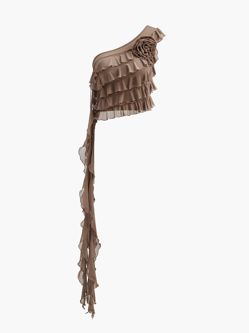 Selma Women's Ruffled Top - flat lay