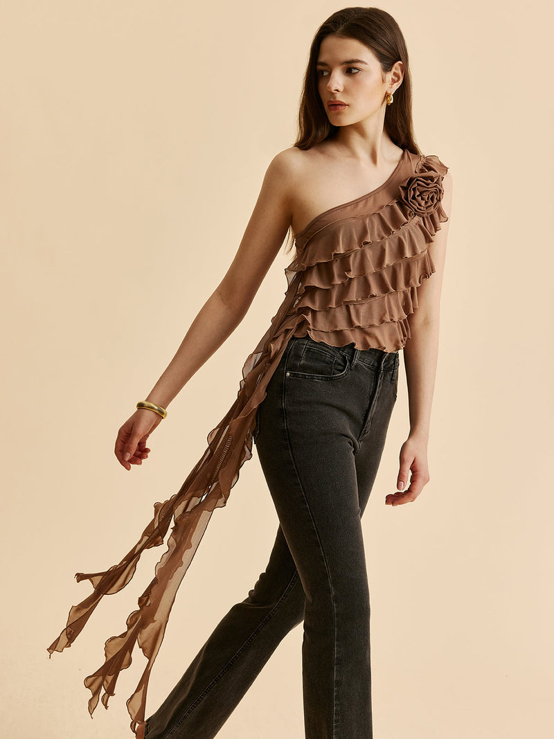 Selma Women's Ruffled Top - front view