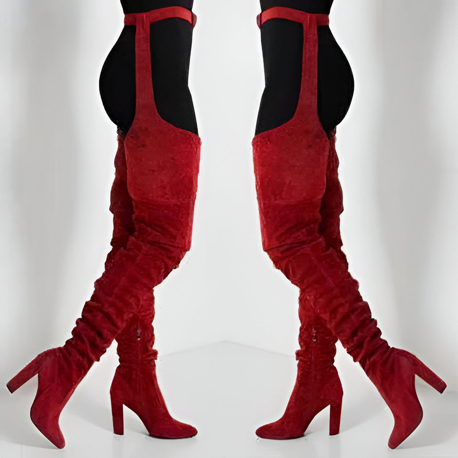 Clara Women's Suede Boots - styled view