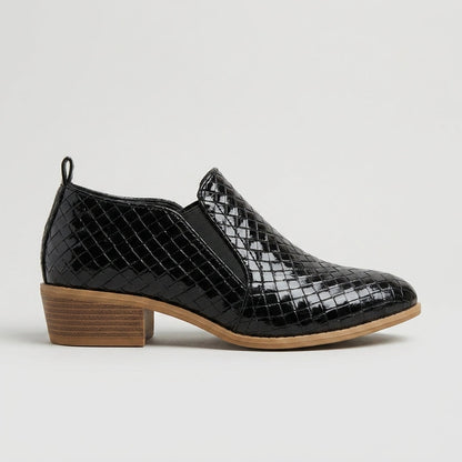 Dahlia Women's Block Heel Ankle Boots - fabric and finish detail