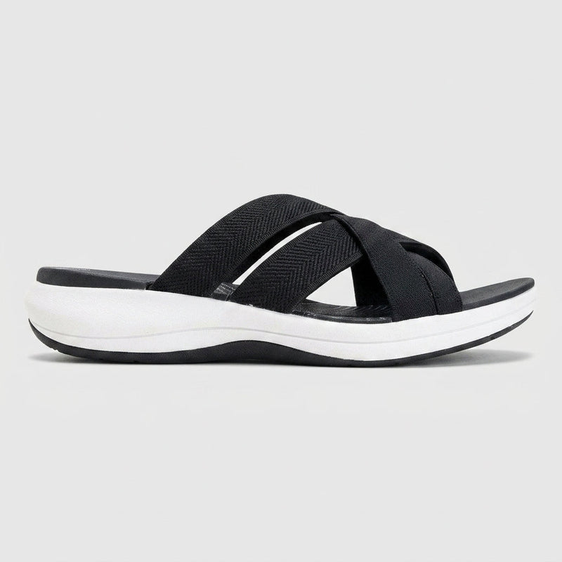 Romy Women's Sandals - fabric and finish detail
