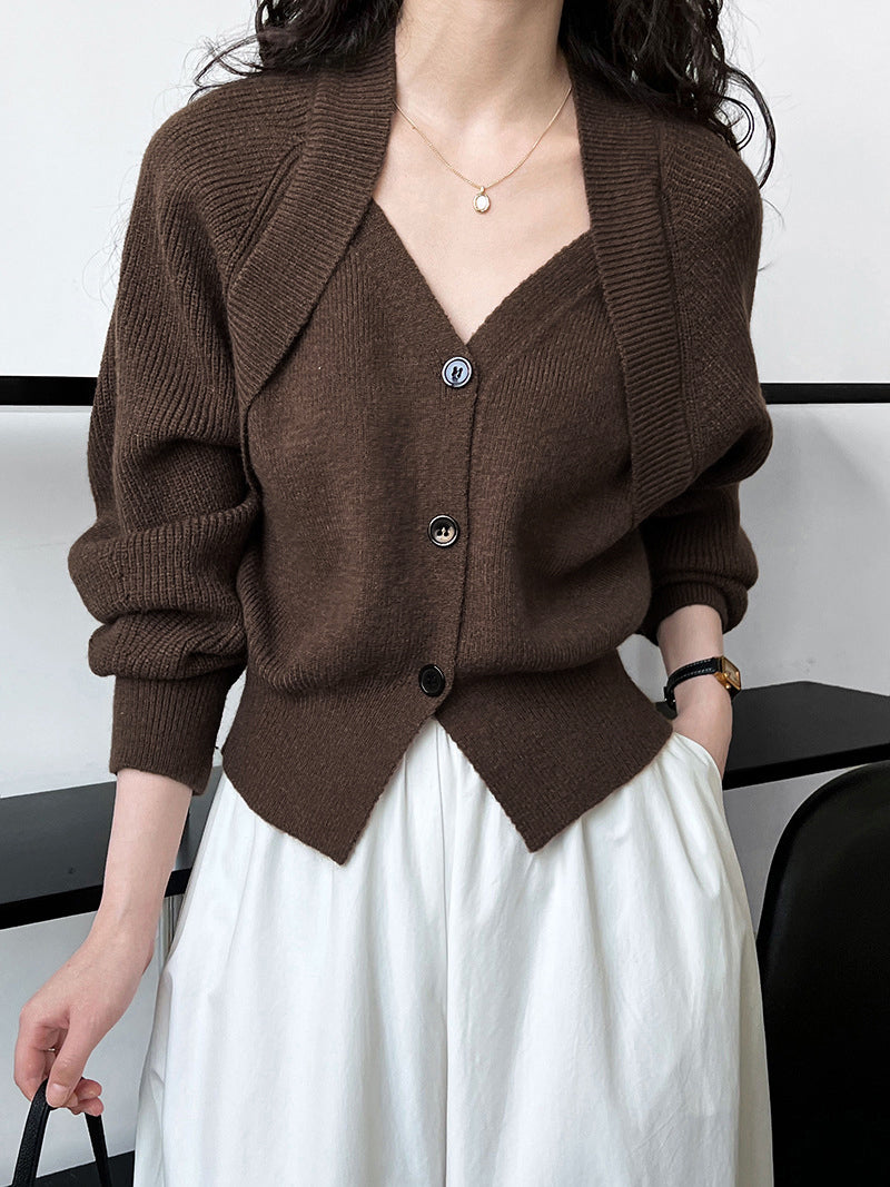 Yvette Women's Sweater | Patchwork, Knit, V-neck