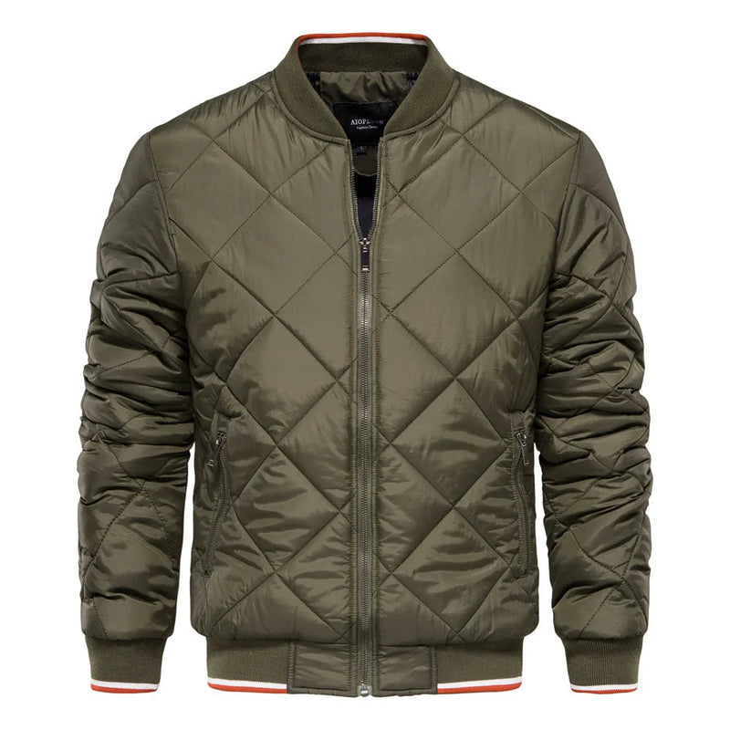 Ivor Men's Quilted Jacket - fabric and finish detail