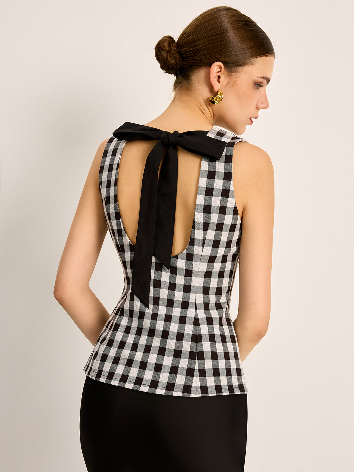 Tilda Women's Plaid Top - full-length view