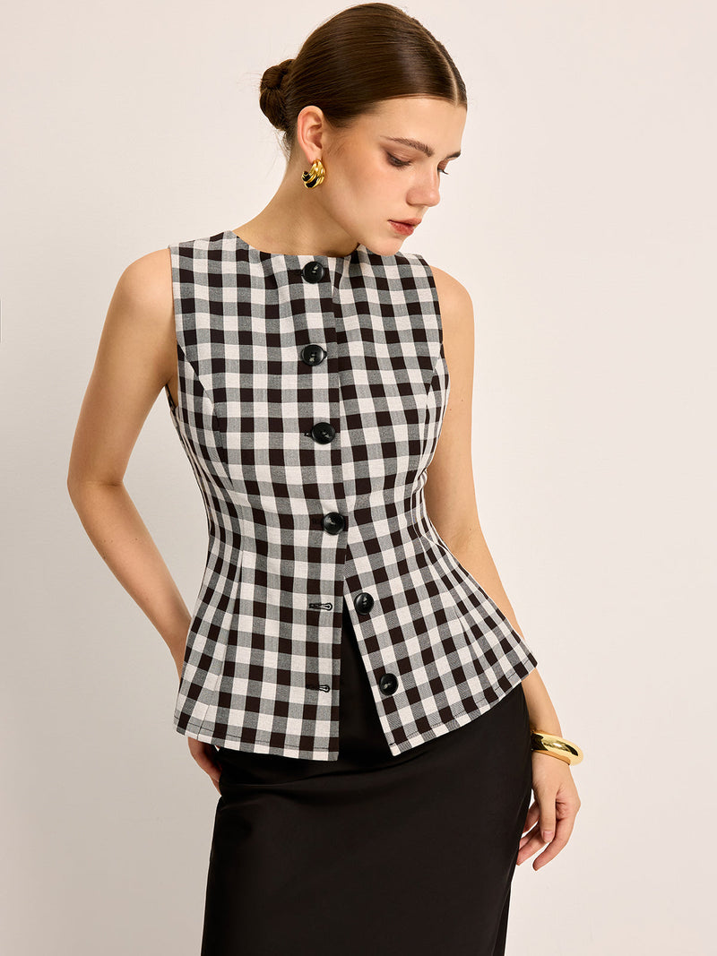 Tilda Women's Plaid Top | Button