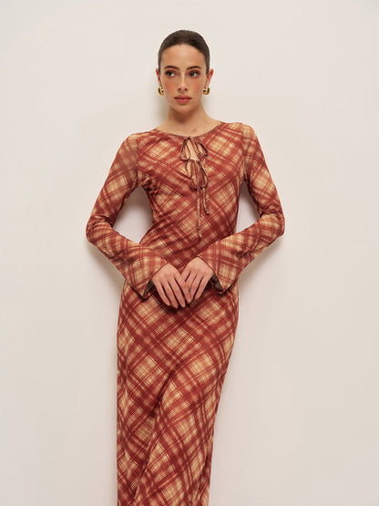 Faye Women's Plaid Dress - styled view