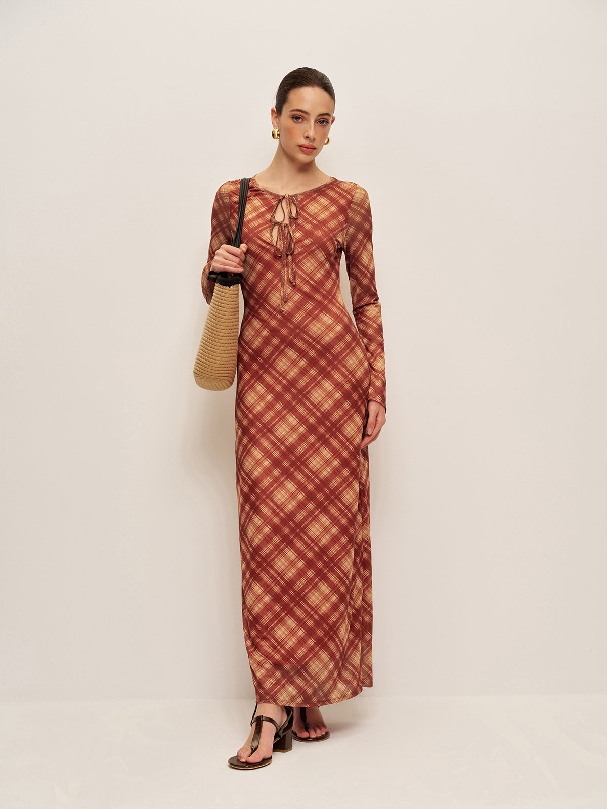 Faye Women's Plaid Dress - back view