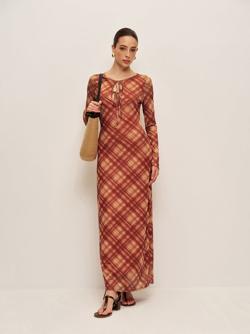Faye Women's Plaid Dress - back view