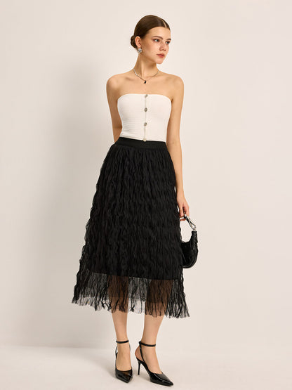 Nora Women's Pleated Skirt - fabric and finish detail