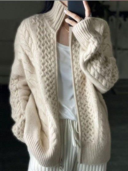 Juliette Women's Cable Knit Jacket - front view