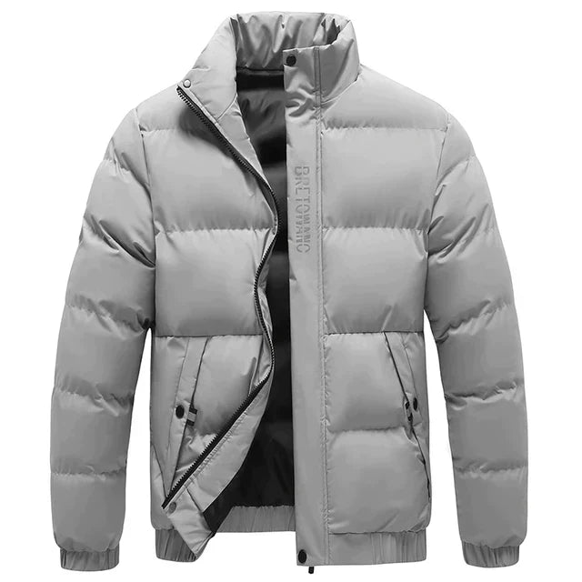 Silas Men's Quilted Puffer Jacket - fabric and finish detail