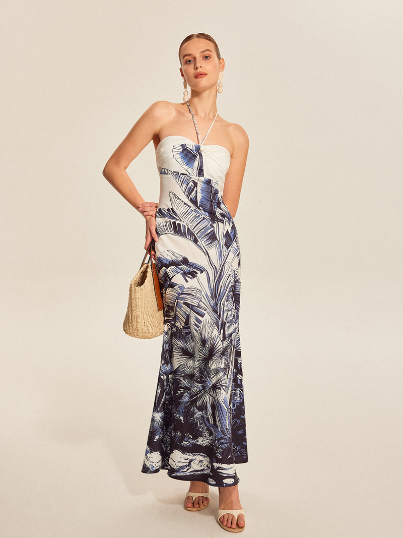 Esme Women's Linen Dress | Halter, Cotton, Strapless