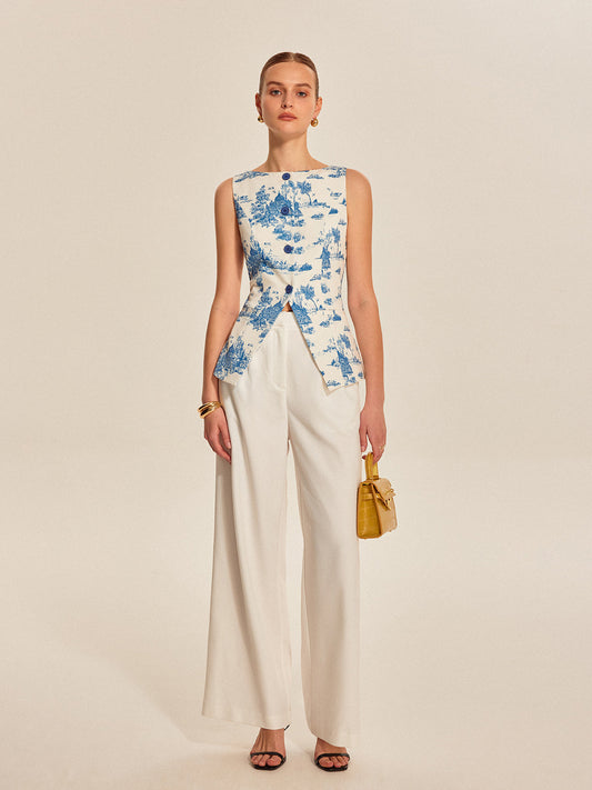 Tallulah Women's Printed Vest - styled view