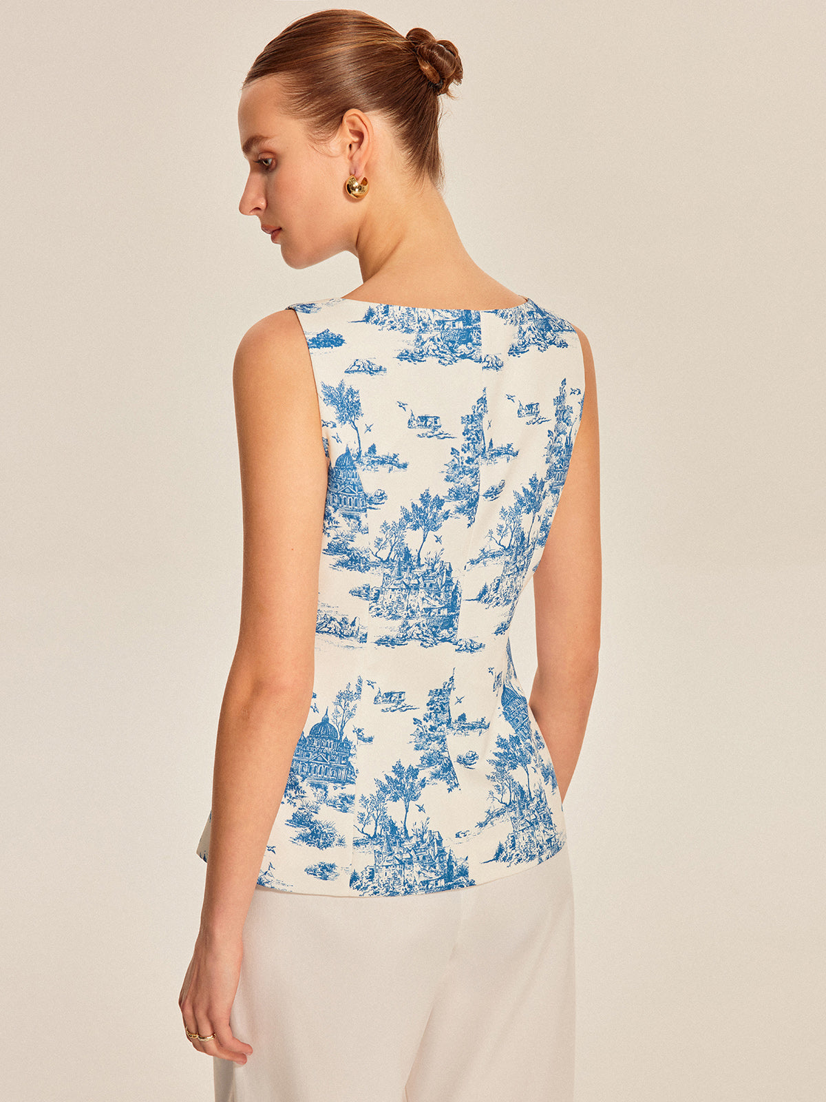 Tallulah Women's Printed Vest - back view