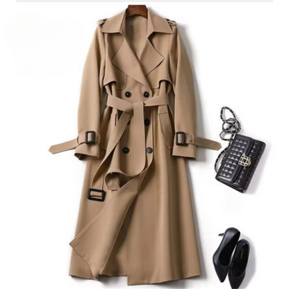 Odette Women's Trench Coat - fabric and finish detail
