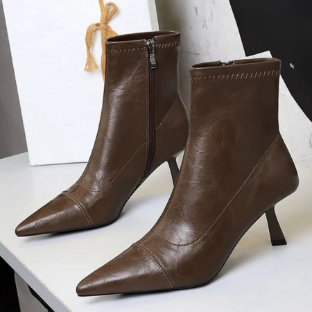 Paloma Women's Ankle Boots | Leather, Pointed Toe, Zipper