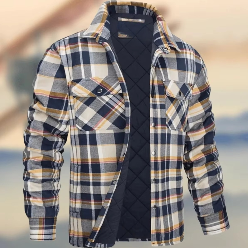 Silas Men's Plaid Jacket - styled view