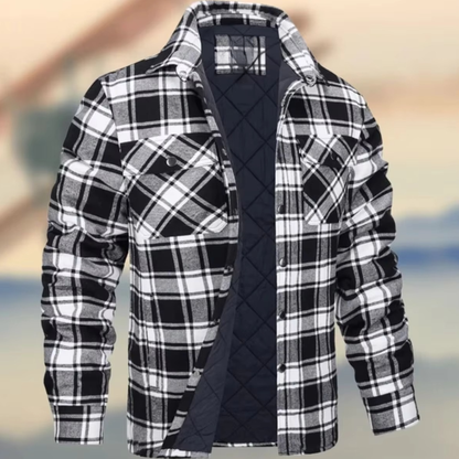 Silas Men's Plaid Jacket - close-up detail