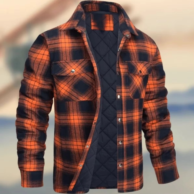 Silas Men's Plaid Jacket - back view