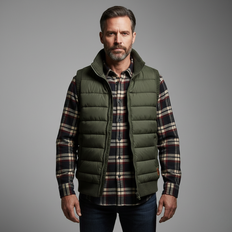 Levi Men's Vest - fabric and finish detail