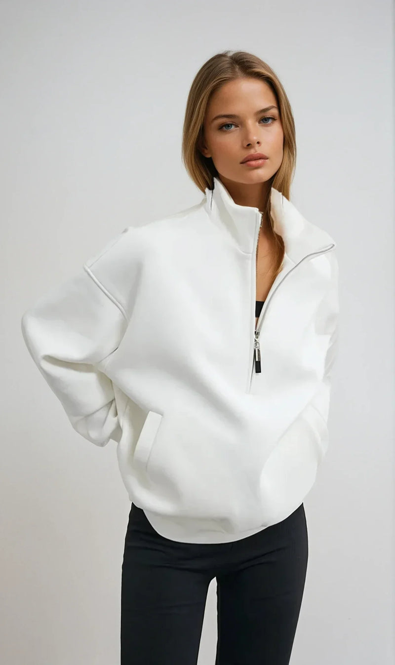Elise Women's Oversized Sweater | Cotton, Zip