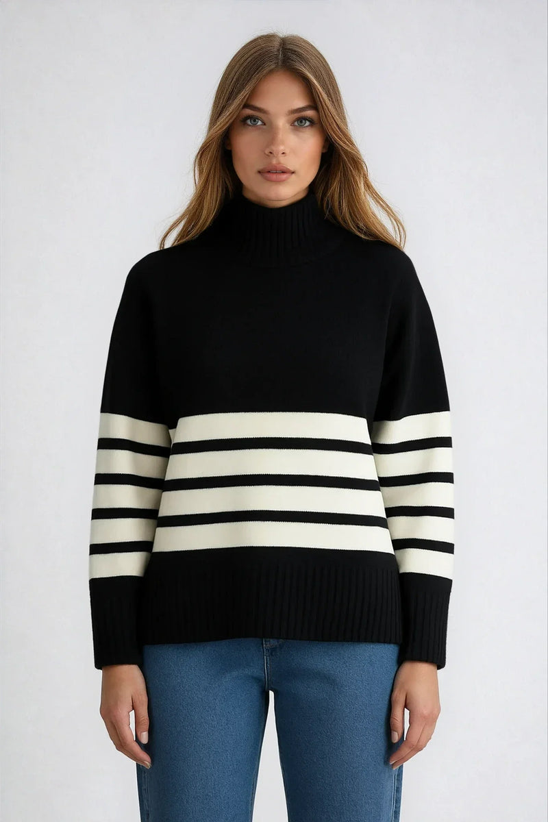 Paloma Women's Striped Sweater | Turtleneck