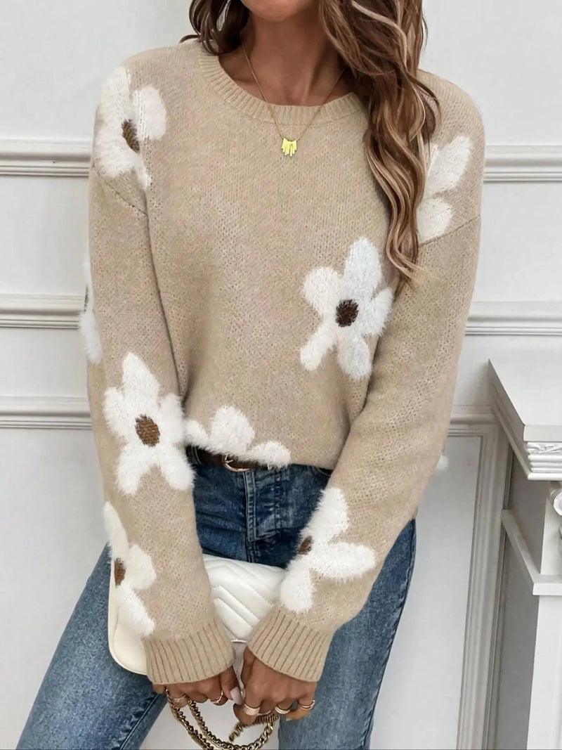 Iris Women's Floral Sweater - full-length view