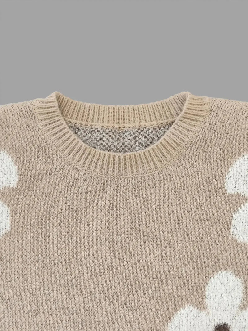 Iris Women's Floral Sweater - flat lay